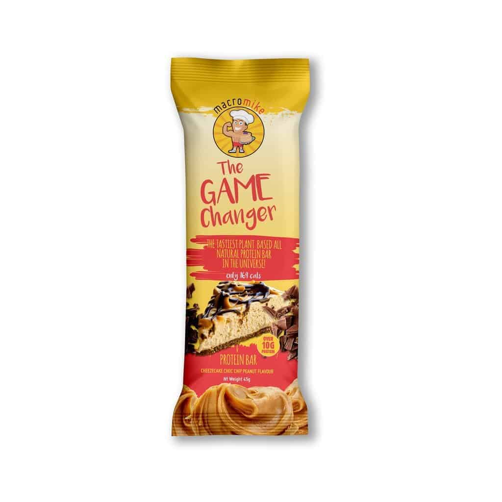 Single Macro Mike The Game Changer Protein Bar in a yellow and red packet