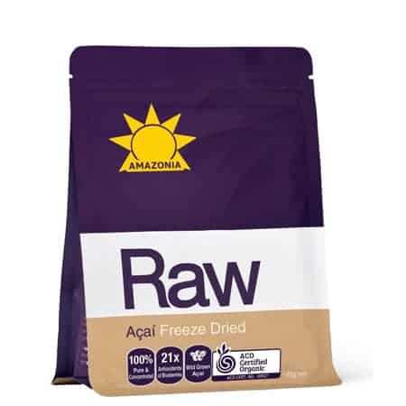 Purple pouch of Amazonia freeze dried acai