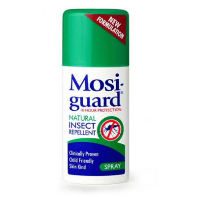 100ml bottle of mosi guard. Green lid, white bottle.
