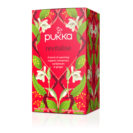 Red pukka teabag box